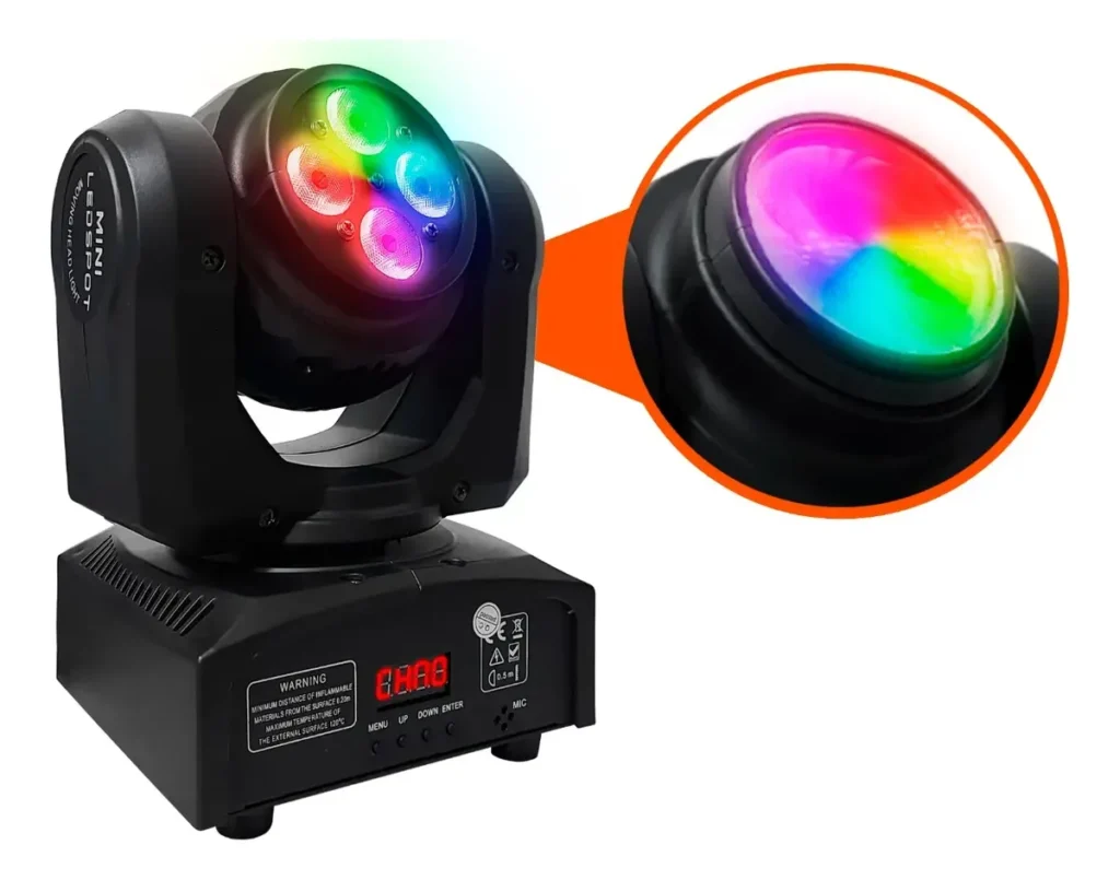 Cabezal Movil Doble Wash Led Rgbw 4x10w+ Beam 1x10w